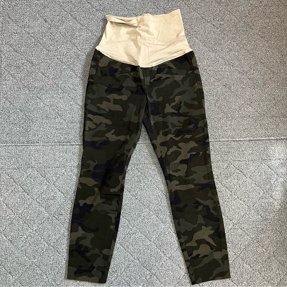 Gap Maternity Camo Skinny Ankle Pull On Pants Size 0 Cropped Green Camouflage